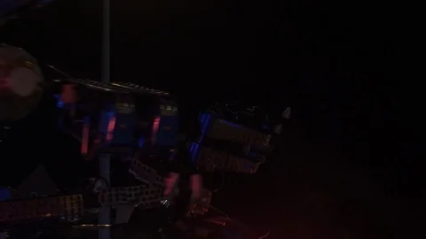 Funfair at Night - Slow Motion - Fairground Ride 動画素材 93787103