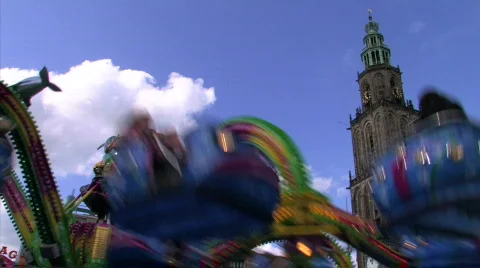 Funfair polyp ride Stock Footage 716840