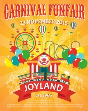 Funfair poster illustration Stock Illustration