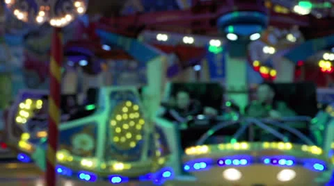 Funfair ride defocused Stock Footage 22676864