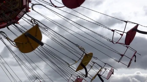 Funfair Ride in slow motion Stock Footage 80352506