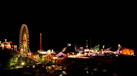 Funfair time lapse - zoom in Stock Footage 11615026