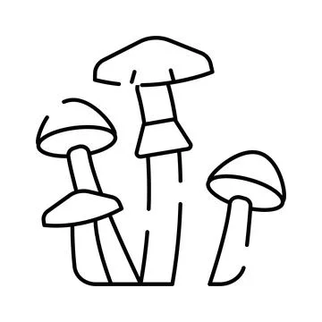 Fungi cluster line art simple illustration design Illustrazione stock