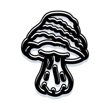 Fungi icon featuring bold lines and simple art 库存插图