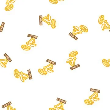 Fungi mushroom vector seamless pattern Stock Illustration