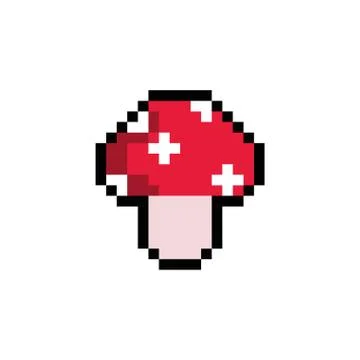 Fungus 8 bits pixelated style icon Illustrazione stock