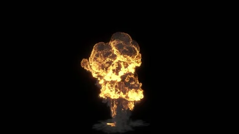 The fungus of fire rises from the bottom up and the fiery column swirls Stock Footage 188022161