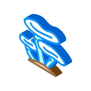 Fungus mushroom isometric icon vector illustration 스톡 일러스트