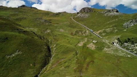Funiculaire going up a mountain Stock Footage 250256995