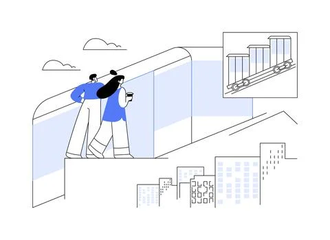 Funicular abstract concept vector illustration. Stock Illustration