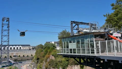 Funicular across the Penfeld river in Brest, France Stock Footage 119286908