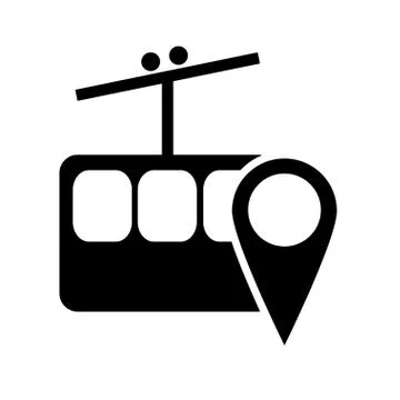 Funicular and gps map pointer icon 库存插图