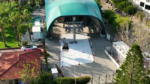Funicular arial view 4 K Turkey Alanya Vídeos de archivo 221857600