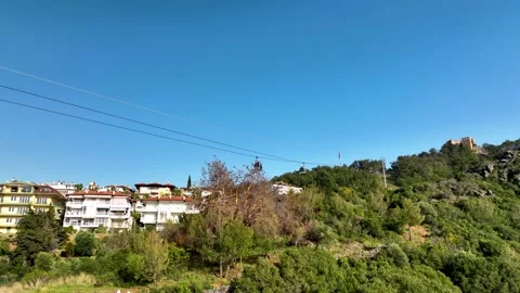 Funicular arial view 4 K Turkey Alanya Vídeos de archivo 221858071
