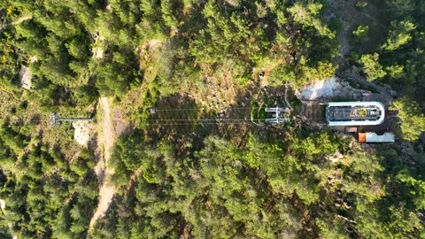 Funicular arial view 4 K Turkey Alanya Vídeos de archivo 221858485