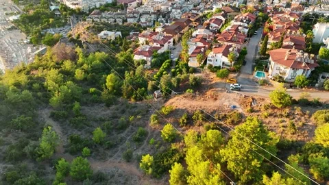 Funicular arial view 4 K Turkey Alanya Vídeos de archivo 224578803