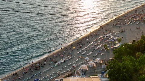 Funicular arial view 4 K Turkey Alanya Vídeos de archivo 224579684