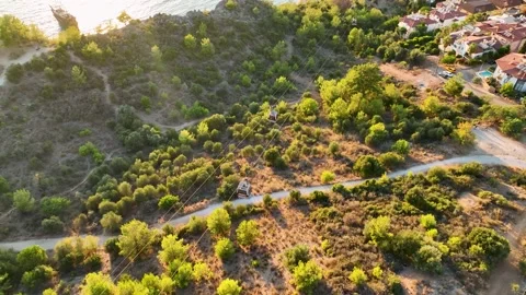 Funicular arial view 4 K Turkey Alanya Vídeos de archivo 224580396