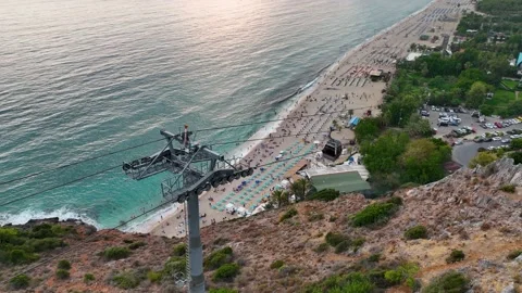 Funicular arial view 4 K Turkey Alanya Vídeos de archivo 224640023