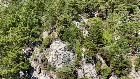 Funicular ascent to the mountain. The Taurus Mountain Range. Stock Footage 342129437