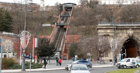 Funicular to Buda Castle in Budapest 2 Stock Footage 103478658