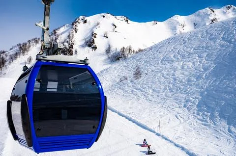 Funicular cabin with blue sky Фото