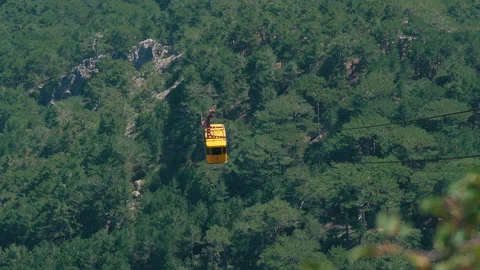 Funicular cabin going down from Ai-Petri mountain peak, Crimea Video stock 160110893
