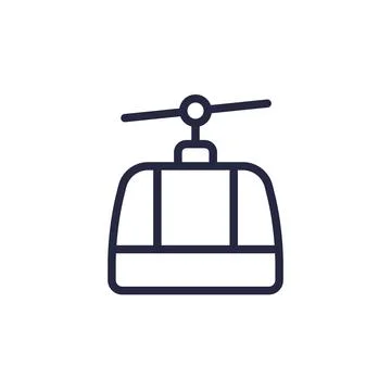 Funicular, cable car line icon on white Illustrazione stock