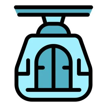 Funicular cable car moving up mountain resort, modern transportation icon Stock Illustration