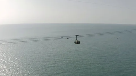 Funicular cable car on Phu Quoc Island to Hon Thom Pineapple Island in Vietnam Vídeo Stock 119448205