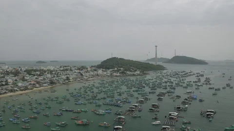 Funicular cable car on Phu Quoc Island to Hon Thom Pineapple Island in Vietnam 스톡 동영상 119524314