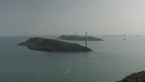 Funicular cable car on Phu Quoc Island to Hon Thom Pineapple Island in Vietnam Stock Footage 119524528