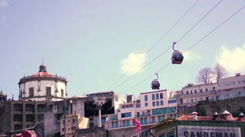 Funicular, cable way or cablecar in Porto, Portugal Vídeos de archivo 237692073