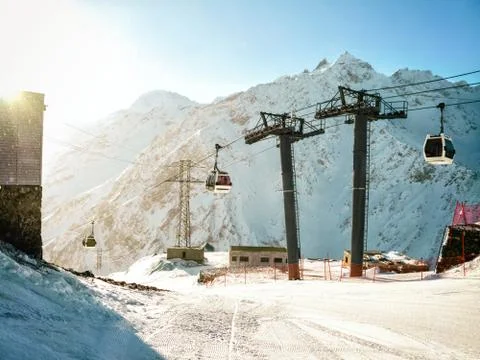 Funicular cable way Stock Photos
