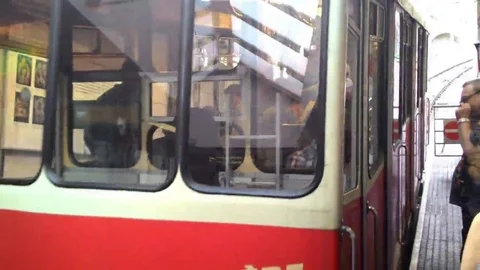 Funicular Carries People To The Observation Deck Stock-Footage 69160545