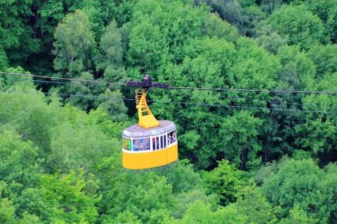 Funicular in caucasus mountains Stock Photos