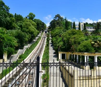 Funicular Central Military Sanatorium in Sochi, Russia Stock Photos