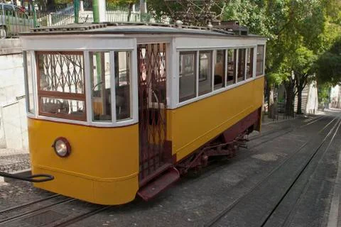 Funicular da gloria, lisbon. Stock Photos