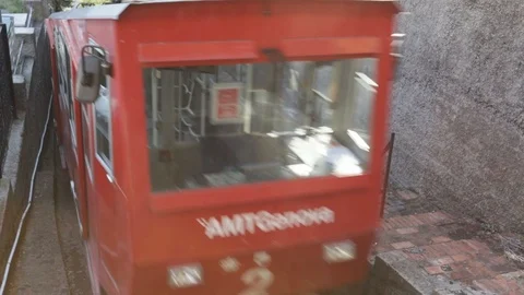 Funicular downhill from close up Stock Footage 109278386