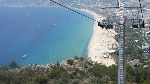 Funicular glides smoothly from one side to the other showcasing stunning views Stock Footage 276906909