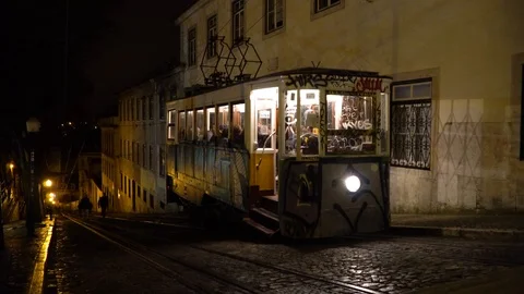 Funicular of Gloria (Elevador da Gloria) Stock Footage 88735997