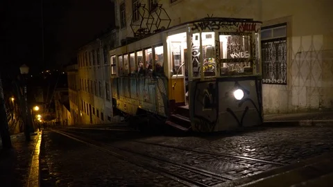 Funicular of Gloria (Elevador da Gloria) Stock Footage 88736020