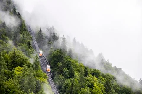 Funicular, Hallstatt, Austria Stock Photos