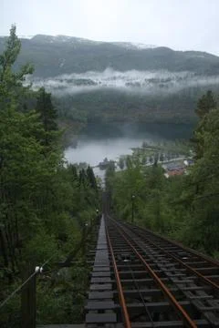 Funicular hike to Trolltunga 스톡 사진