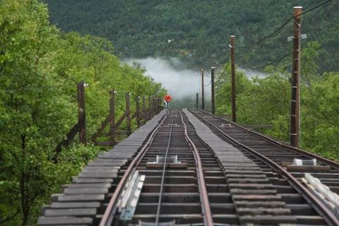 Funicular hike to Trolltunga Stock Photos
