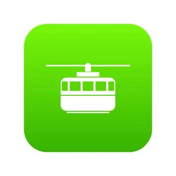 Funicular icon digital green Illustration