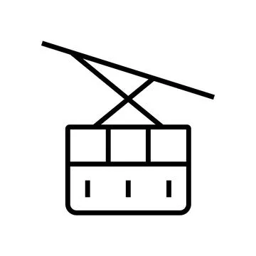 Funicular icon line isolated on white background. Black flat thin icon on m.. Stock Illustration