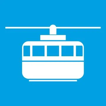 Funicular icon white Illustration
