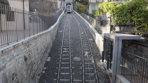 Funicular Lugano-SBB station 01 Stock Footage 105629878
