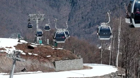 Funicular in the mountains Stock Footage 65053358